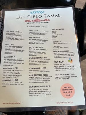 Menu photo 3 Del Cielo Tamales Tucson, AZ