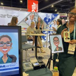 Jon Casey Caricatures - TV, iPad, printer, and print - all the things a digital caricaturist uses to do his work