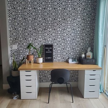 K and B Wallpaper Installation - Love our wallpaper accent wall! - Wallpapering Near Me
