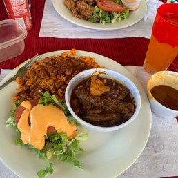 Stew Beef with seasoned rice and beans Stew Beef with seasoned rice and beans