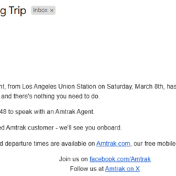 Amtrak - Amtrak email