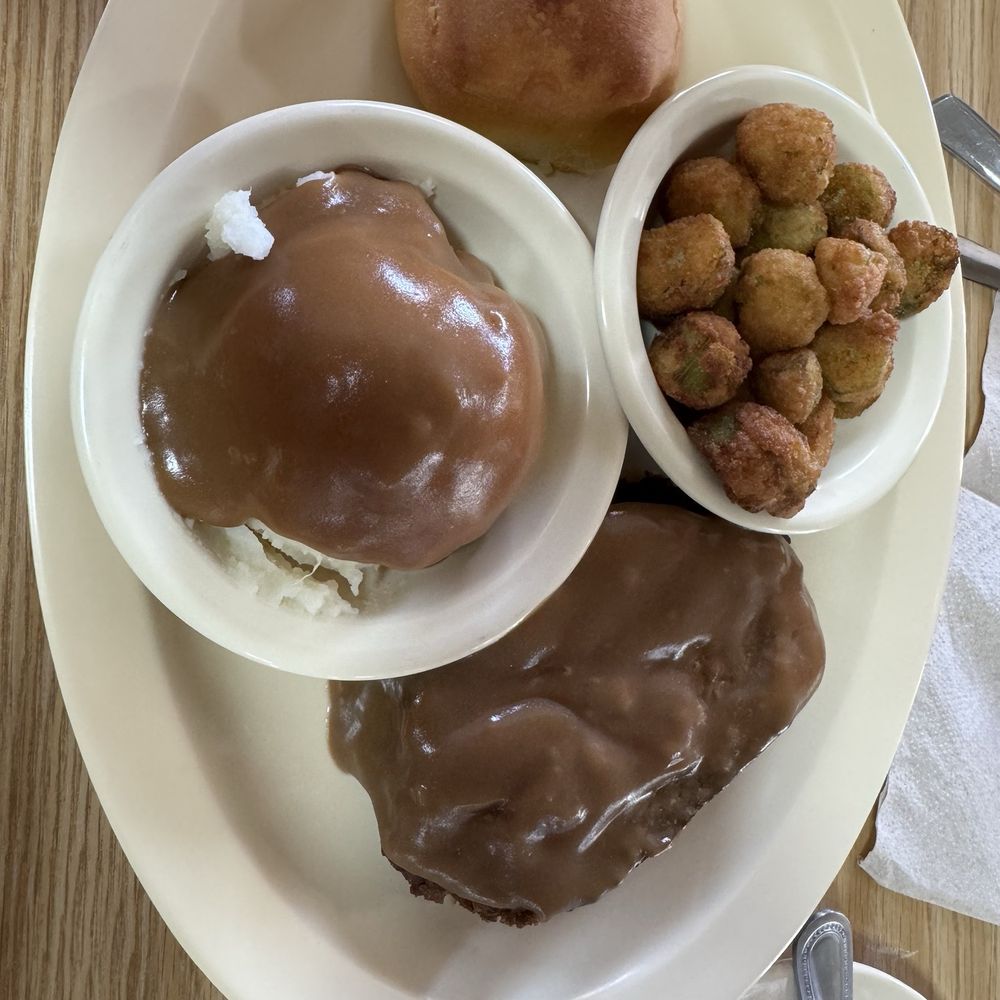 River Falls Diner & Market - Homemade meatloaf with homemade mashed potatoes and fresh fried okra - Ice Cream & Frozen Yogurt Near Me - Andalusia, Alabama River Falls Diner & Market - Homemade meatloaf with homemade mashed potatoes and fresh fried okra - Ice Cream & Frozen Yogurt Near Me - Andalusia, Alabama