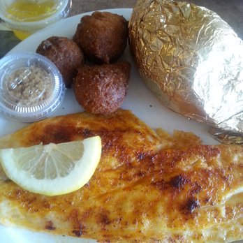 The Catfish Place - Broiled snapper, sweet potato, hush puppies - Seafood Near Me - Saint Cloud, Florida The Catfish Place - Broiled snapper, sweet potato, hush puppies - Seafood Near Me - Saint Cloud, Florida