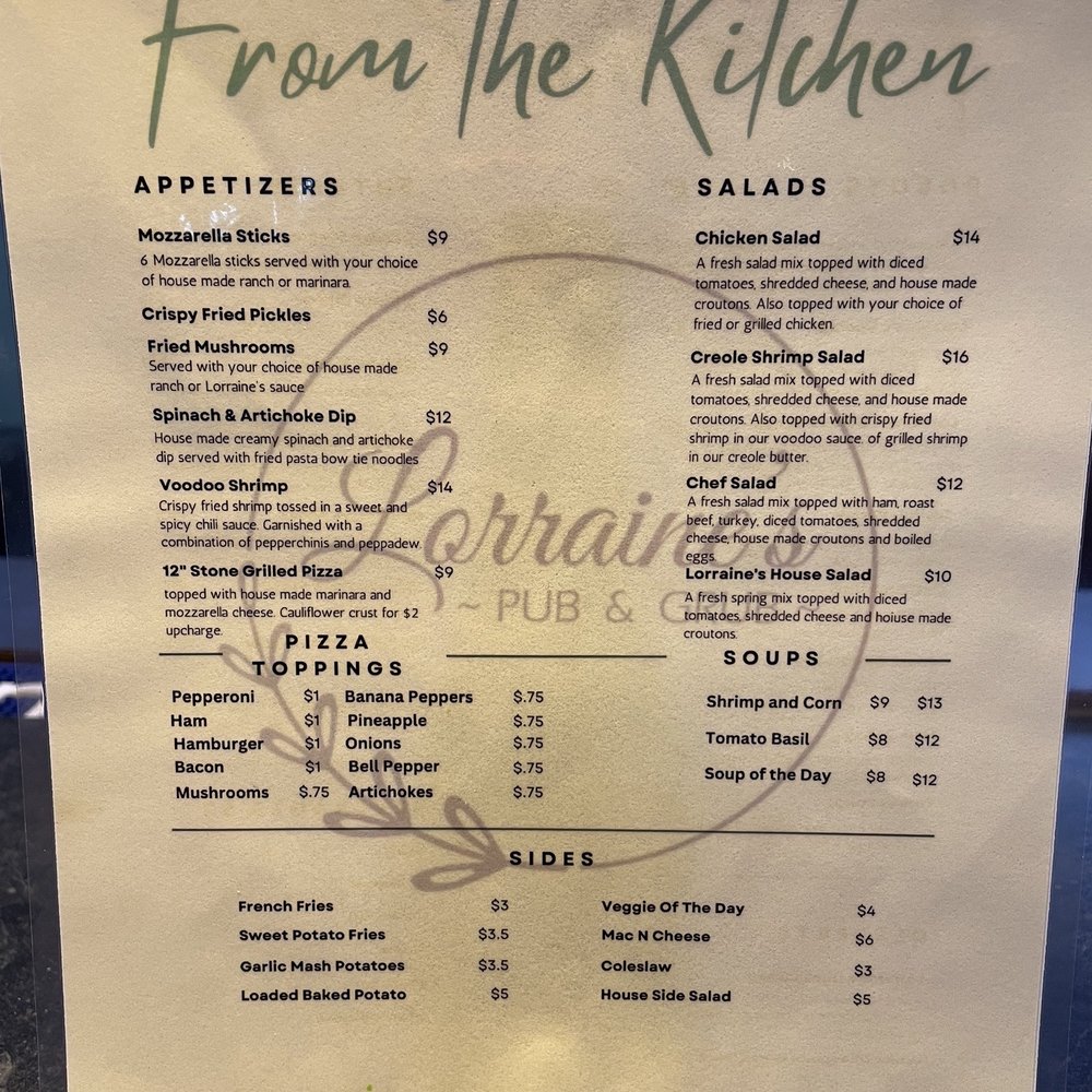 Lorraine's Pub & Grub - Dinner menu - Burgers Near Me - Walker, Louisiana Lorraine's Pub & Grub - Dinner menu - Burgers Near Me - Walker, Louisiana
