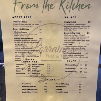 Lorraine's Pub & Grub - Dinner menu - Burgers Near Me - Walker, Louisiana