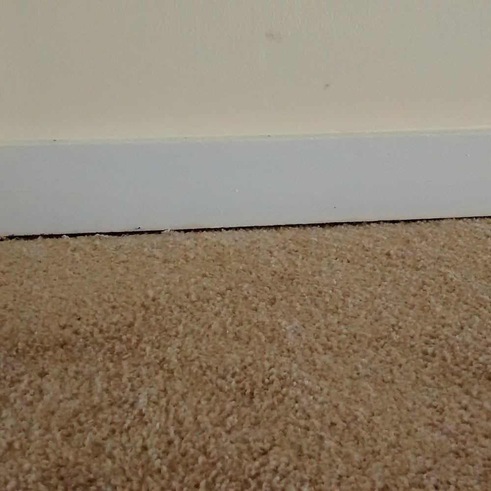 Obvious gap along baseboard. Obvious gap along baseboard.