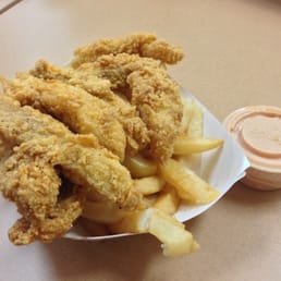Catfish and chips. Catfish and chips.