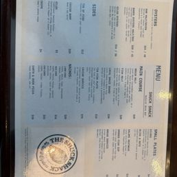 Menu from the new location on Front St. 12/11/25