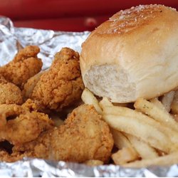 Fried catfish nuggets season Fry and garlic roll