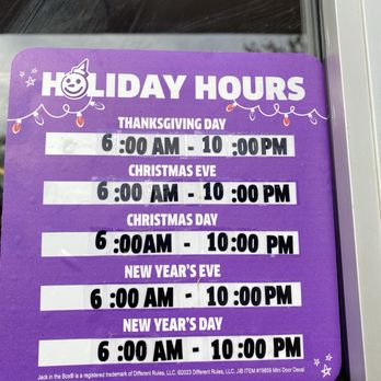 Jack in the Box - Store holiday hours - Fast Food Near Me - Menlo Park, California