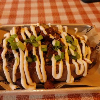 Parker John BBQ And Pizza - a hot dog with toppings - Pizza Near Me - Green Bay, Wisconsin Parker John BBQ And Pizza - a hot dog with toppings - Pizza Near Me - Green Bay, Wisconsin
