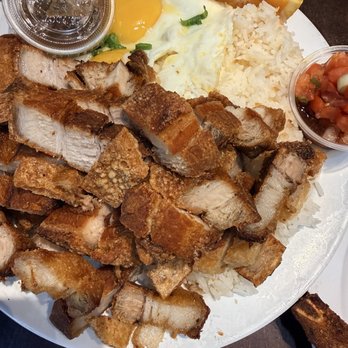 Ludi's Restaurant & Lounge - Lechon kawali, egg, fried rice. - American Near Me - Seattle, Washington Ludi's Restaurant & Lounge - Lechon kawali, egg, fried rice. - American Near Me - Seattle, Washington