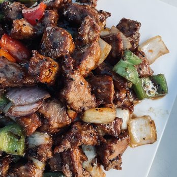 Cafe Wang - Black Pepper Beef (Top View). - Dim Sum Near Me - La Verne, California Cafe Wang - Black Pepper Beef (Top View). - Dim Sum Near Me - La Verne, California