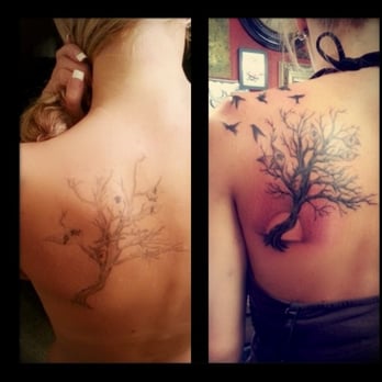 Aces Over Eights Tattoo - The touch-up/add-on. It looks red since this is right after it was done, but it's all in black. - Tattoo Near Me - Petaluma, California
