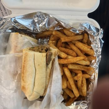 Over The Cuse Deli And Grill - 8" PHILLY STEAK W/ CAJUN FRIES - Delis Near Me - Syracuse, New York Over The Cuse Deli And Grill - 8" PHILLY STEAK W/ CAJUN FRIES - Delis Near Me - Syracuse, New York