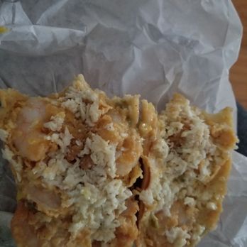 Skrimp Shack - Even though I ate half of it you can still see the perfectly placed shrimp. - Seafood Near Me - Suffolk, Virginia