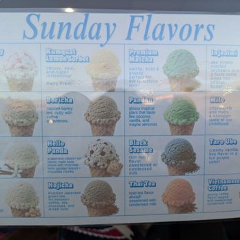 Sunday Ice Cream - Current menu - Ice Cream & Frozen Yogurt Near Me - San Diego, California Sunday Ice Cream - Current menu - Ice Cream & Frozen Yogurt Near Me - San Diego, California