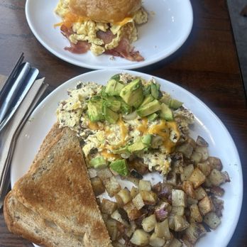 Corner Bakery Cafe - Anaheim Scrambler and Bacon & Egg Croissant - Salad Near Me - Pasadena, California Corner Bakery Cafe - Anaheim Scrambler and Bacon & Egg Croissant - Salad Near Me - Pasadena, California