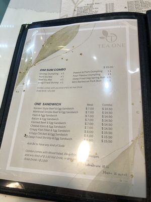 Menu photo 1 Tea One Bakery & Cafe Mississauga, ON Menu photo 1 Tea One Bakery & Cafe Mississauga, ON