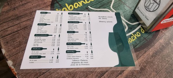 Menu photo 1 Tabanco Plateros Jerez de la Frontera, CA