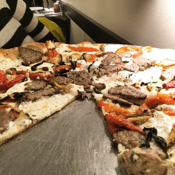 Juliana's - white pie with RRP, homemade meatballs, shiitake mush. - Pizza Near Me - Brooklyn, New York Juliana's - white pie with RRP, homemade meatballs, shiitake mush. - Pizza Near Me - Brooklyn, New York