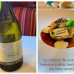Scallop black truffle jus pair was wonderful wine