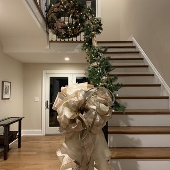 The Rhoads Garden - Stair ribbon was created by Rhoads. Decorations in garland were chosen and then decorated by my daughter. - Florists Near Me - North Wales, Pennsylvania The Rhoads Garden - Stair ribbon was created by Rhoads. Decorations in garland were chosen and then decorated by my daughter. - Florists Near Me - North Wales, Pennsylvania