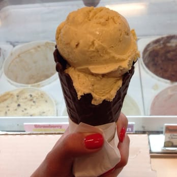 Java Cow Coffee - Banana ice cream with Reese's chunks in a chocolate dipped waffle cone! - Ice Cream & Frozen Yogurt Near Me - Park City, Utah
