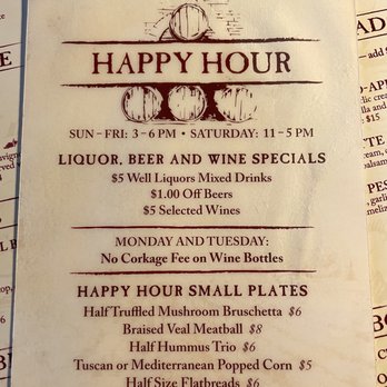 The Wine Bistro - Happy Hour Menu!  (7/30/2021) - Wine Bars Near Me - Upper Arlington, Ohio