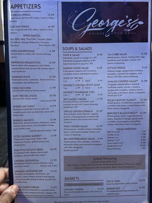 Menu photo 2 George's Neighborhood Grill Indianapolis, IN Menu photo 2 George's Neighborhood Grill Indianapolis, IN