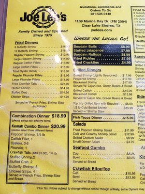 Menu photo 6 Joe Lee's Seafood Kitchen Kemah, TX Menu photo 6 Joe Lee's Seafood Kitchen Kemah, TX