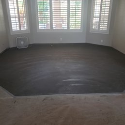filled in a 6" sunken living room with 5 yards of concrete.