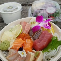 chirashi lunch bowl ($15 including tax). amazing deal! there's even ikura (salmon roe). chirashi lunch bowl ($15 including tax). amazing deal! there's even ikura (salmon roe).