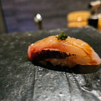 Iki Sekai - 7th- Sawara/Spanish Mackerel- Herb puree. Interesting mix that worked - Sushi Bars Near Me - New York, New York Iki Sekai - 7th- Sawara/Spanish Mackerel- Herb puree. Interesting mix that worked - Sushi Bars Near Me - New York, New York