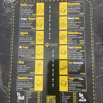 Toast - Breakfast menu side 1 - Breakfast & Brunch Near Me - Mexicali, BCN