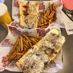Philly cheese steak and a pizza sub. Awesome