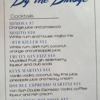 By the Bridge - Cocktail Menu - Southern Near Me - Swansboro, North Carolina By the Bridge - Cocktail Menu - Southern Near Me - Swansboro, North Carolina