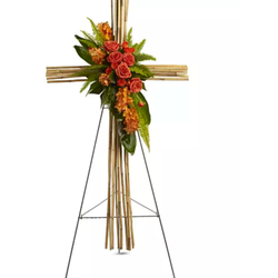 The Flower Station - This is what I ordered "River Cane Cross" standing spray for a memorial service.