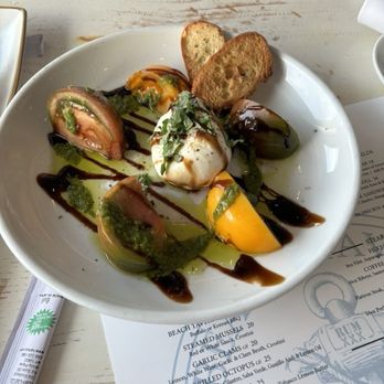 Beach Tavern - Burrata and heirloom tomatoes - New American Near Me - Monmouth Beach, New Jersey