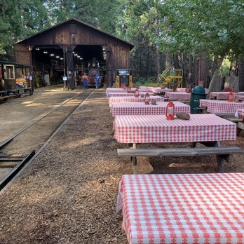 Yosemite Mountain Sugar Pine Railroad - The station at Sugar Pine Railroad - Tours Near Me - Fish Camp, California