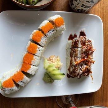 Wakamono - Kani Chung roll on the right and Shogun maki on the left. - Sushi Bars Near Me - Chicago, Illinois Wakamono - Kani Chung roll on the right and Shogun maki on the left. - Sushi Bars Near Me - Chicago, Illinois
