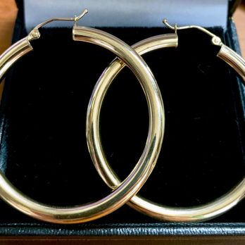 Marla's Gem Creations - 14kYG lightweight tube hoop earrings. Part of "The Louise Collection" line. - Jewelry Near Me - Houston, Texas