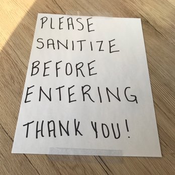 Uncle Louie The Restaurant - Sign asking patrons to sanitize - Italian Near Me - Scottsdale, Arizona Uncle Louie The Restaurant - Sign asking patrons to sanitize - Italian Near Me - Scottsdale, Arizona
