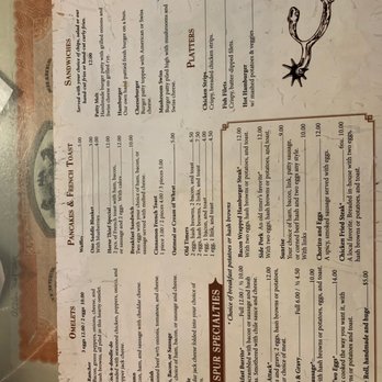 Silver Spur Cafe - Back of menu. - Cafes Near Me - Sheridan, Wyoming