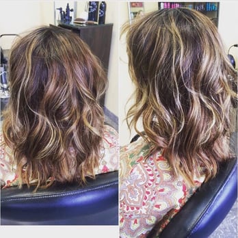 Generations Salon - Chocolate brown with small highlights. - Blow Dry/Out Services Near Me - Monee, Illinois