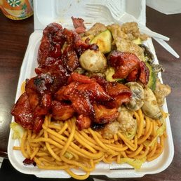 Two 2 Item Combo with BBQ Chicken and mushroom chicken