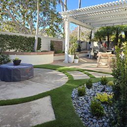 Backyard fire pit area. Backyard fire pit area.