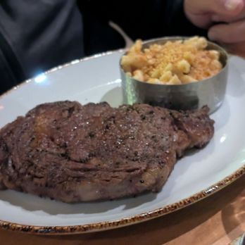 Haywire - 13 oz ribeye with Mac and cheese - New American Near Me - Plano, Texas