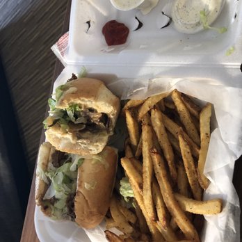 Jackie M's & Son - Regular cheesesteak, homemade fries, house made ranch dressing. - Cheesesteaks Near Me - Augusta, Georgia