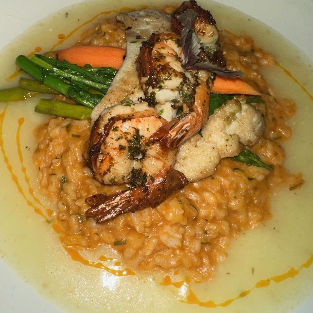Milagro Restaurant and Bar - Hogfish and pink shrimp special with risotto - American Near Me - Key West, Florida Milagro Restaurant and Bar - Hogfish and pink shrimp special with risotto - American Near Me - Key West, Florida